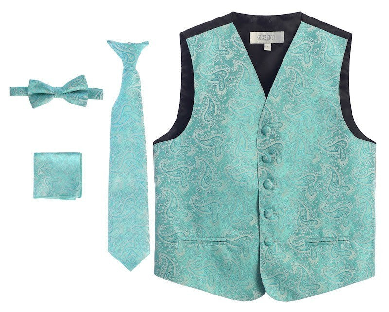 VSK-86P Paisley BOYS FORMAL VEST IN 11 COLOES SIZE 8-18