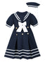 Girls Sailor dress with sailor hat (2 pcs)