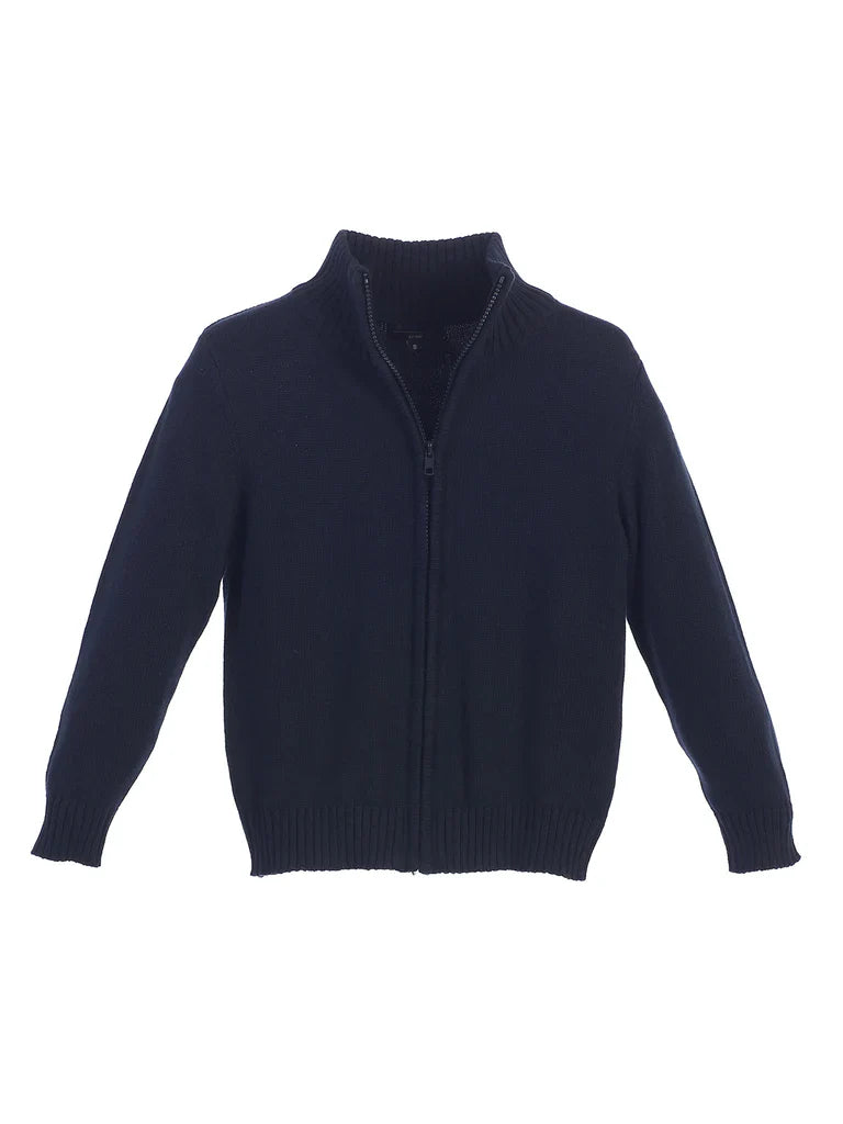 TODDLERS, KIDS AND BOYS KNITTED FULL ZIP SWEATER