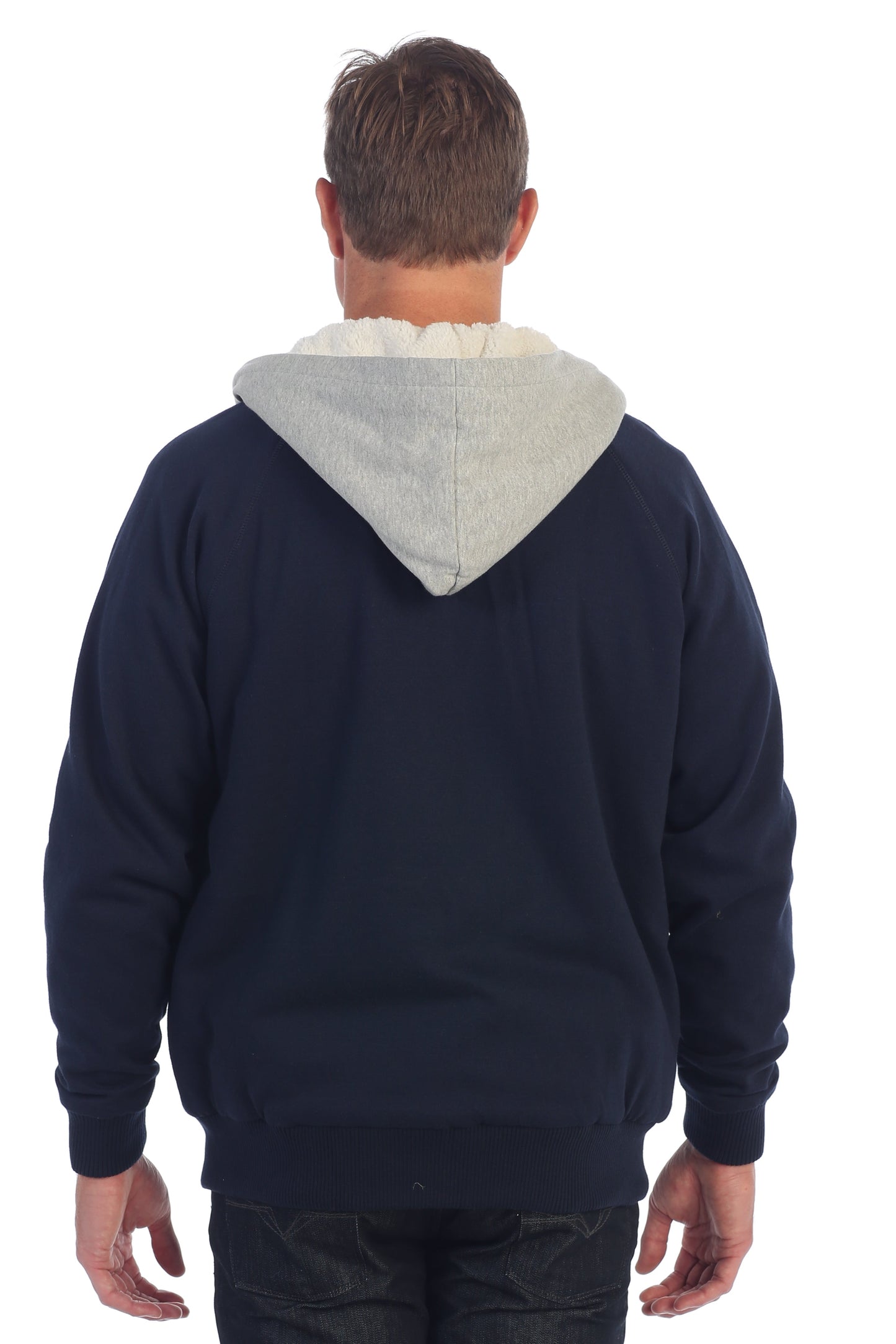 Men's Heavyweight Sherpa Lined Fleece Hoodie Jacket