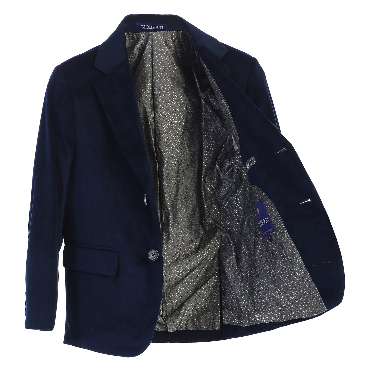 BLV-82 Boy's Formal Velvet Blazer with Designed Buttons SIZE 2-20 IN 4 COLORS BURGUNDY-BLACK-R BLUE-NAVY