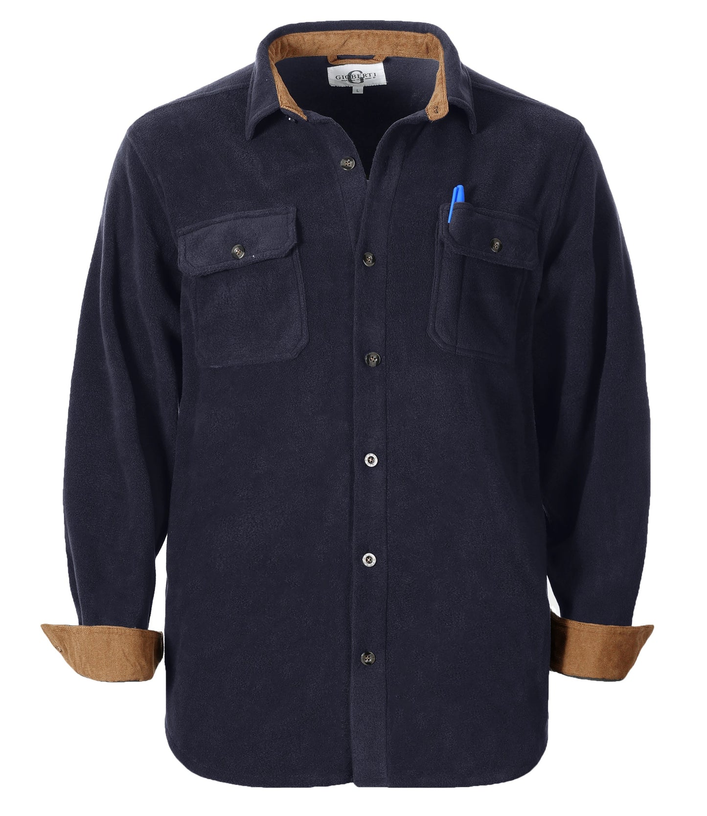 MEN'S NAVIGATOR FLEECE SHIRT WITH CORDUROY CONTRAST