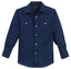 Boy's Casual Western Solid Long Sleeve Shirt with Pearl Snaps