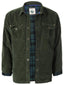 MEN'S CORDUROY LONG SLEEVE BUTTON DOWN SHIRT JACKET WITH FLANNEL LINING