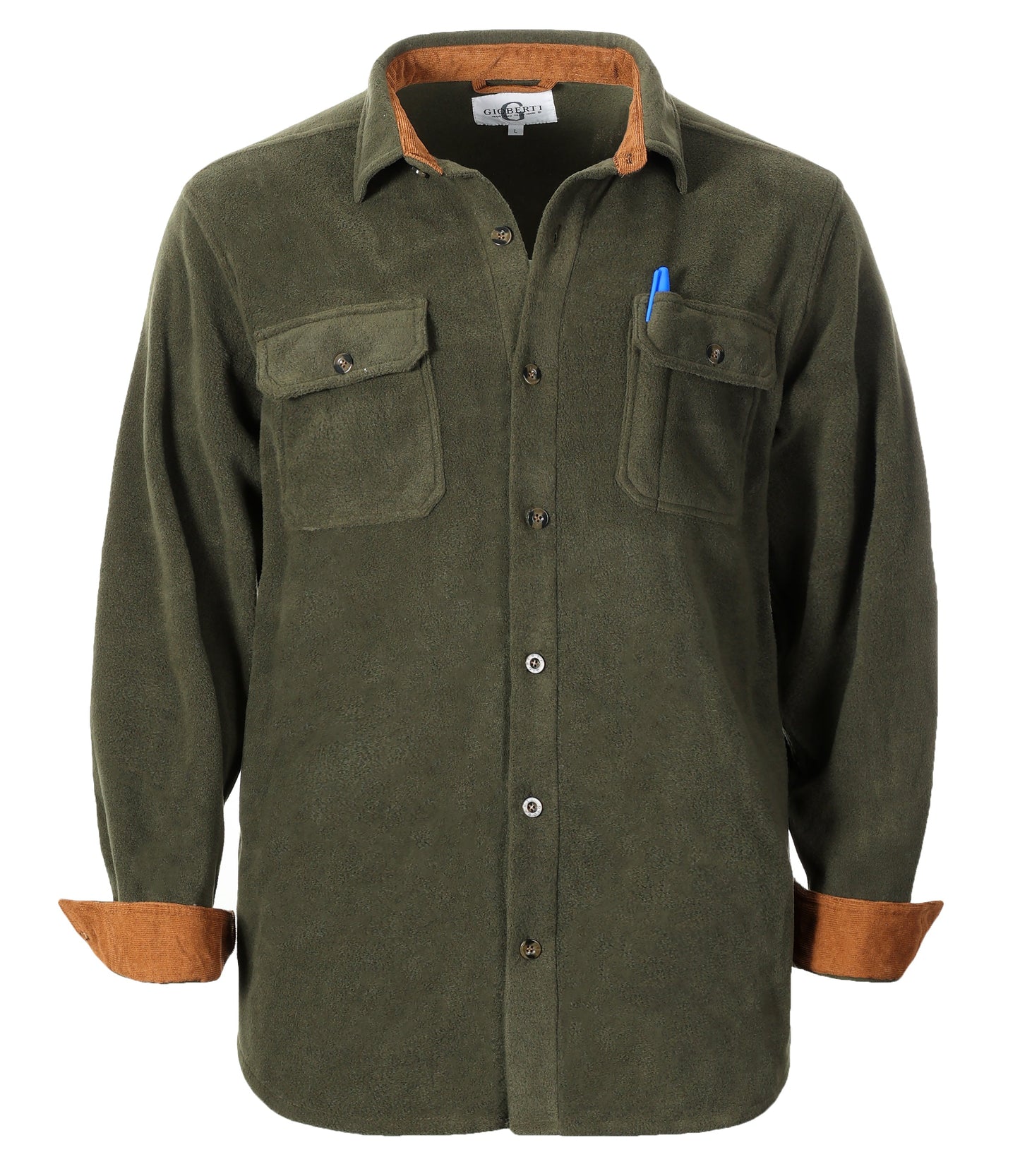 MEN'S NAVIGATOR FLEECE SHIRT WITH CORDUROY CONTRAST