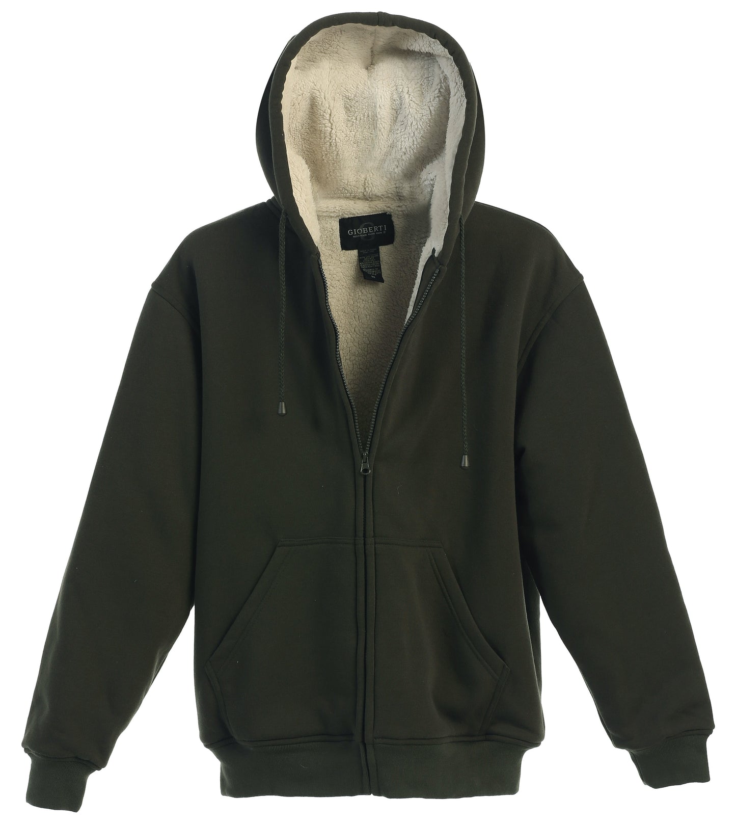 Men's Heavyweight Sherpa Lined Fleece Hoodie Jacket