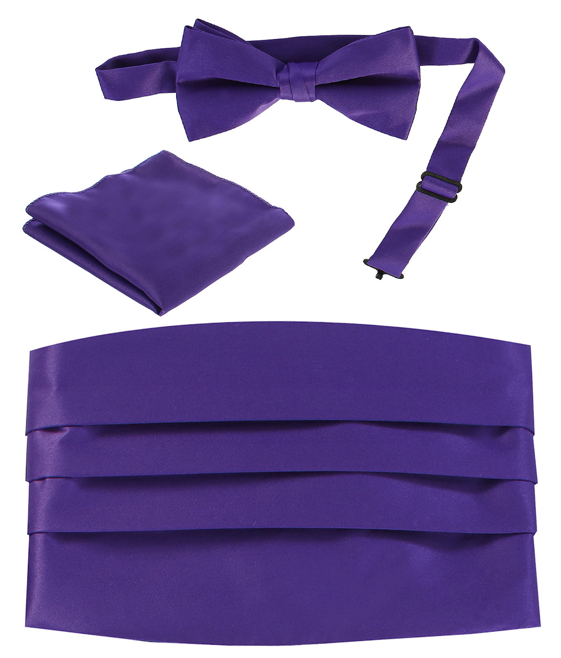 Boys' Adjustable Satin And Paisley Cummerbund Set With Formal Bow Tie and Pocket Square