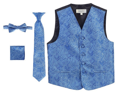 VSM-96p MEN'S 4PC FORMAL SATIN PAISLEY VEST SET PART-B