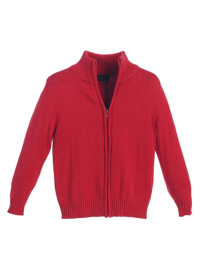 TODDLERS, KIDS AND BOYS KNITTED FULL ZIP SWEATER