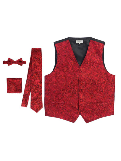 VSM-96p MEN'S 4PC FORMAL SATIN PAISLEY VEST SET PART-B