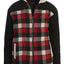 Men's Full Zip Wool-Like Plaid Jacket with Warm Cozy Inner Padding and Sherpa Collar