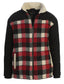 Men's Full Zip Wool-Like Plaid Jacket with Warm Cozy Inner Padding and Sherpa Collar