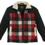 Boys Full Zip Wool-Like Plaid Jacket with Warm Cozy Inner Padding and Sherpa Collar