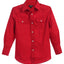 Boy's Casual Western Solid Long Sleeve Shirt with Pearl Snaps