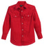 Boy's Casual Western Solid Long Sleeve Shirt with Pearl Snaps