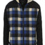 Men's Full Zip Wool-Like Plaid Jacket with Warm Cozy Inner Padding and Sherpa Collar