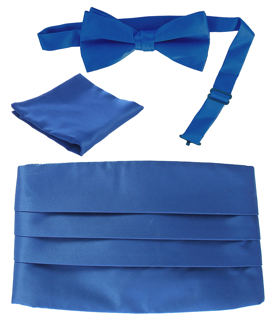 Boys' Adjustable Satin And Paisley Cummerbund Set With Formal Bow Tie and Pocket Square