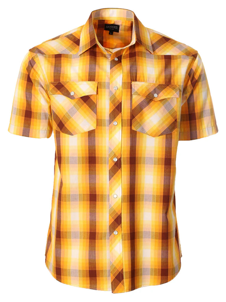SS-92W Men's Plaid Western Shirt Part-A