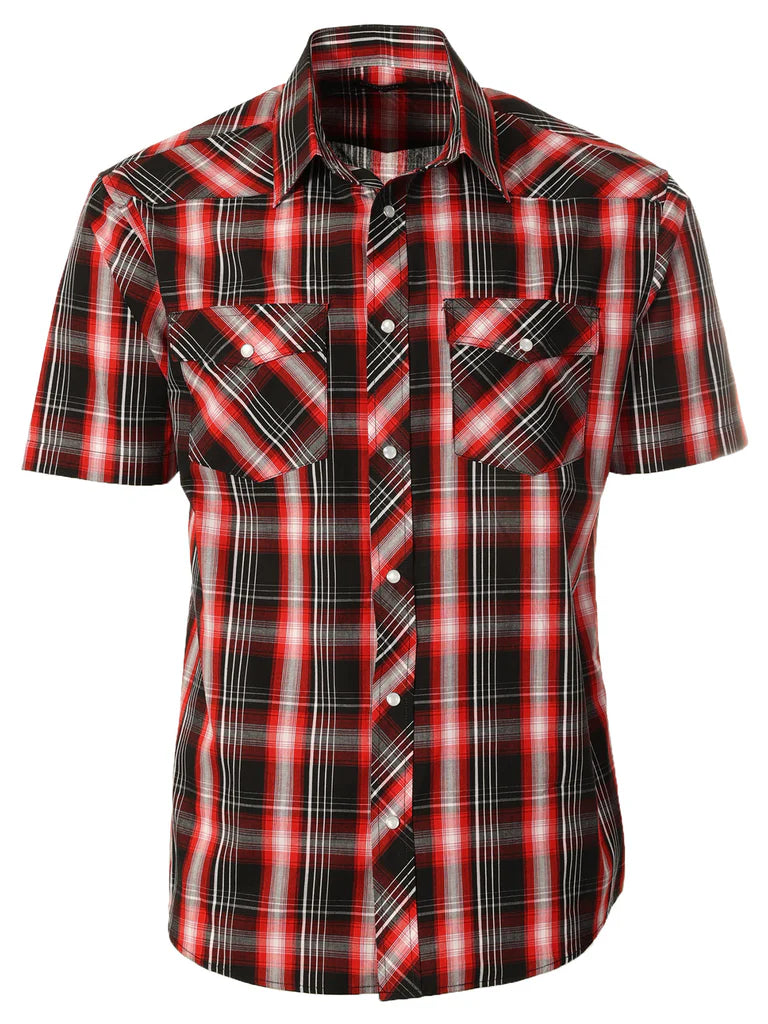 SS-92W Men's Plaid Western Shirt Part-A