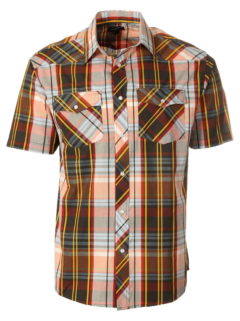 SS-92W Men's Plaid Western Shirt Part-B