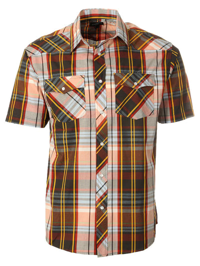 SS-92W Men's Plaid Western Shirt Part-B