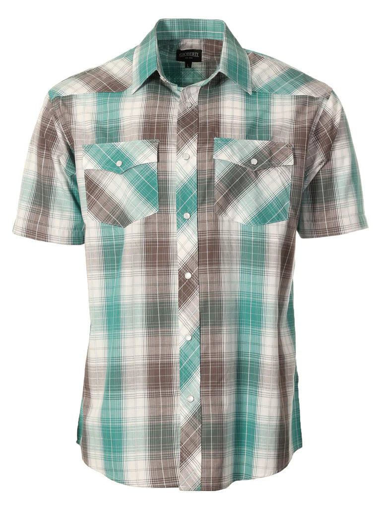 SS-92W Men's Plaid Western Shirt Part-B