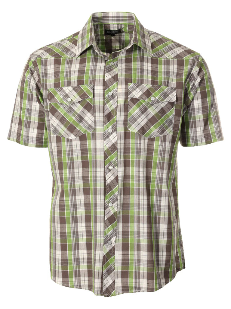 SS-92W Men's Plaid Western Shirt Part-B
