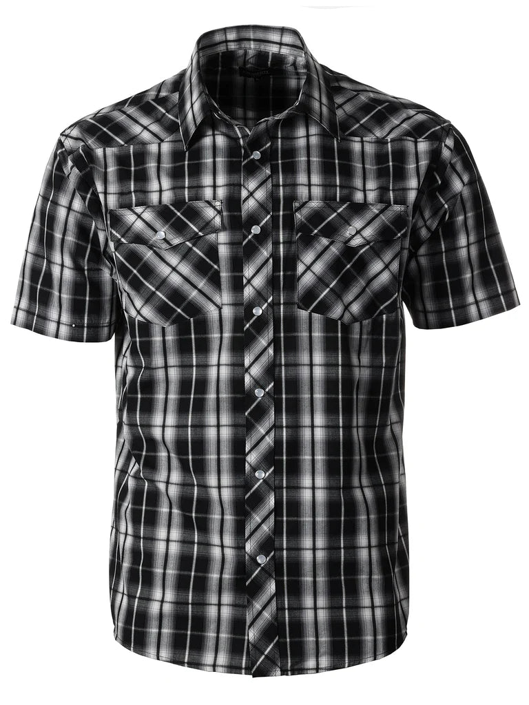 SS-92W Men's Plaid Western Shirt Part-B