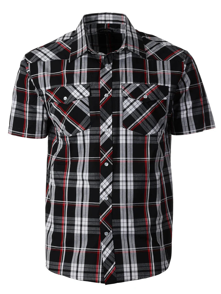 SS-92W Men's Plaid Western Shirt Part-B