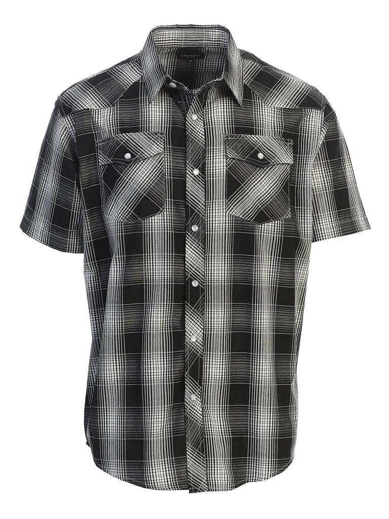 SS-92W Men's Plaid Western Shirt Part-B