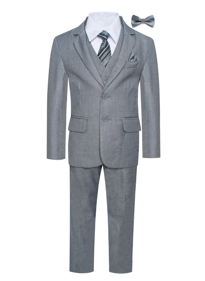 ST-1 Boys formal Medium Grey SLIM FIT Suit (7 pcs)