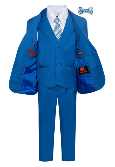 ST-14 Boys formal Royal Blue SLIM FIT suit (7 pcs)