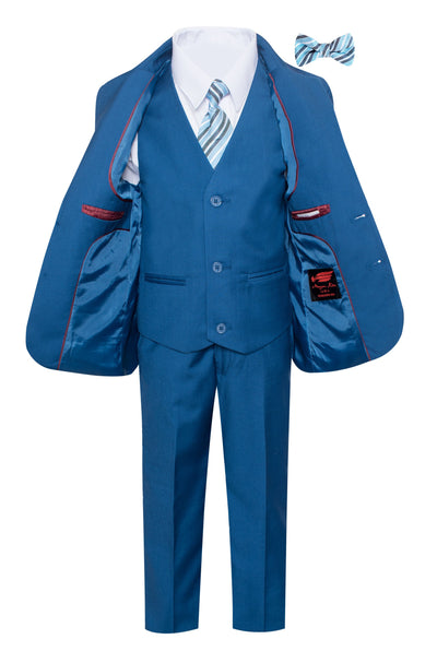 ST-17 Boys formal Light Indigo suit Slim Fit (7 pcs)