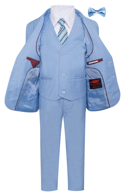 ST-18 BOYS FORMAL SKY BLUE SUIT SLIM FIT (7PCS)