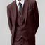 ST-6 Men's Burgundy Notched Lapel Suit Slim Fit (3 PCS)