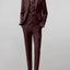 ST-6 Men's Burgundy Notched Lapel Suit Slim Fit (3 PCS)