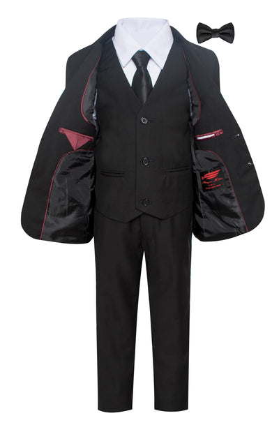 ST-7 Boys formal Black suit Slim Fit (7 pcs)