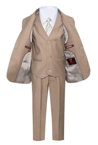 ST-79 Boys formal Dark Khaki SLIM FIT suit (7 pcs)