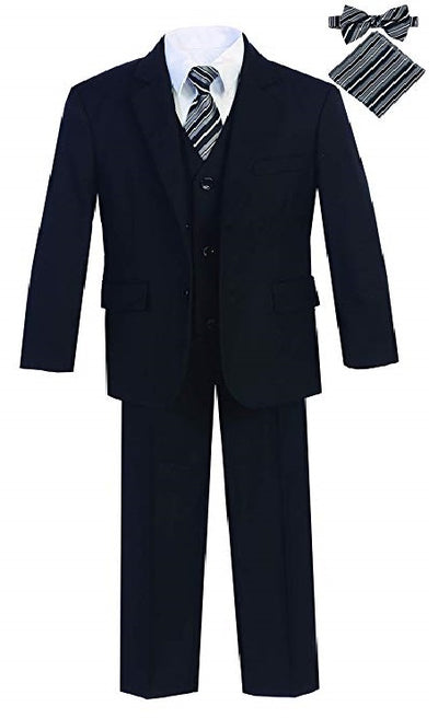 ST-7 BOYS SLIM FIT HUSKY FORMAL SUIT BLACK SIZE 8-20