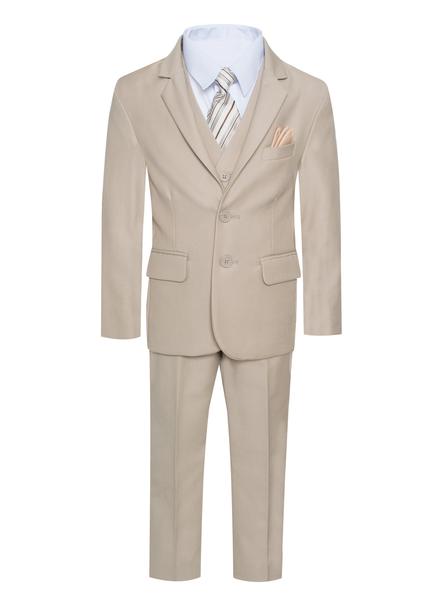 ST-9 Boys formal Light Khaki suit Slim Fit (7 pcs)