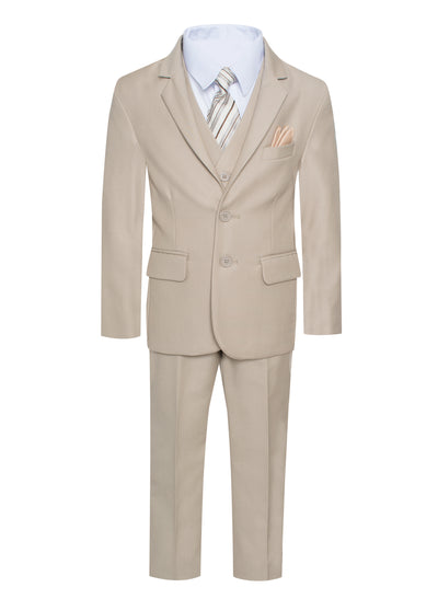 ST-9 Boys formal Light Khaki suit Slim Fit (7 pcs)