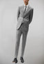 ST-16 Men's Light Gray Notched Lapel Suit Slim Fit (2 PCS)