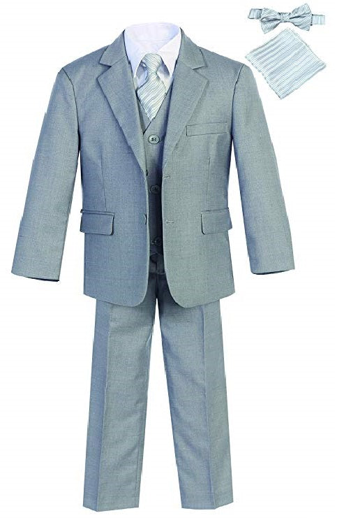 ST-B6 BOYS SLIM FIT HUSKY FORMAL SUIT L-GRAY SIZE 8-20