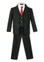 ST-888 Boys formal suit with Stripe tie (5 pcs) GRAY-NAVY-BLACK