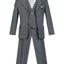 ST-888 Boys formal suit with Stripe tie (5 pcs) GRAY-NAVY-BLACK