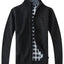 SW-913 MEN'S KNITTED FULL ZIP CARDIGAN SWEATER