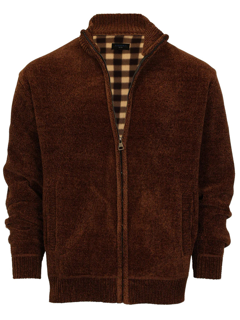 SW-925 Men's Chenille Cardigan Sweater