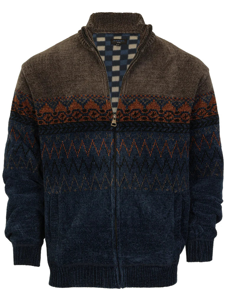 SW-925 Men's Chenille Cardigan Sweater