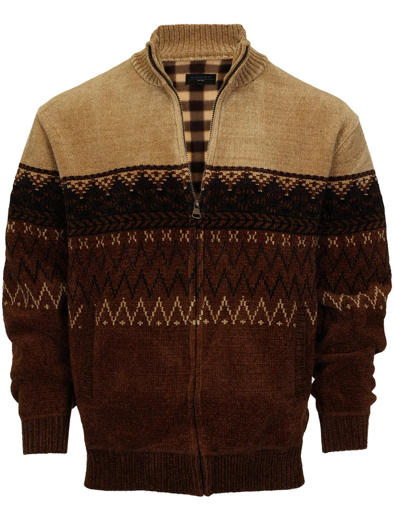 SW-925 Men's Chenille Cardigan Sweater