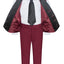 TUX-VS BURGUNDY BOY'S FORMAL VEST SET WITH SHAWL LAPEL SIZE 1-14